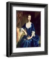 Portrait of a Lady in a Blue Velvet Dress-Charles Jervas-Framed Giclee Print