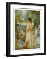 Portrait of a Lady in a Garden-null-Framed Art Print