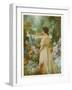 Portrait of a Lady in a Garden-null-Framed Art Print