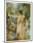 Portrait of a Lady in a Garden-null-Mounted Art Print