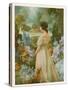 Portrait of a Lady in a Garden-null-Stretched Canvas