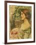 Portrait of a Lady in a Green Dress-John William Waterhouse-Framed Giclee Print