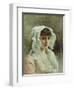 Portrait of a Lady in a White Bonnet-Gustave Jacquet-Framed Giclee Print