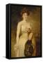 Portrait of a Lady in a White Dress, 1909-George Elgar Hicks-Framed Stretched Canvas