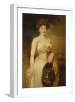 Portrait of a Lady in a White Dress-George Elgar Hicks-Framed Giclee Print