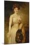 Portrait of a Lady in a White Dress-George Elgar Hicks-Mounted Giclee Print