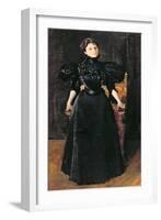 Portrait of a Lady in Black, c.1895-William Merritt Chase-Framed Giclee Print