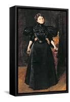 Portrait of a Lady in Black, c.1895-William Merritt Chase-Framed Stretched Canvas