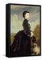 Portrait of a Lady in Black with a Dog, 1875-James Archer-Framed Stretched Canvas