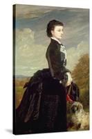 Portrait of a Lady in Black with a Dog, 1875-James Archer-Stretched Canvas