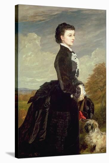 Portrait of a Lady in Black with a Dog, 1875-James Archer-Stretched Canvas