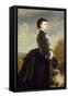 Portrait of a Lady in Black with a Dog, 1875-James Archer-Framed Stretched Canvas