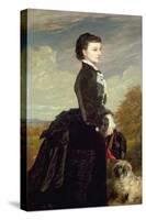 Portrait of a Lady in Black with a Dog, 1875-James Archer-Stretched Canvas