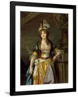 Portrait of a Lady in Turkish Fancy Dress, c.1790-Jean Baptiste Greuze-Framed Premium Giclee Print