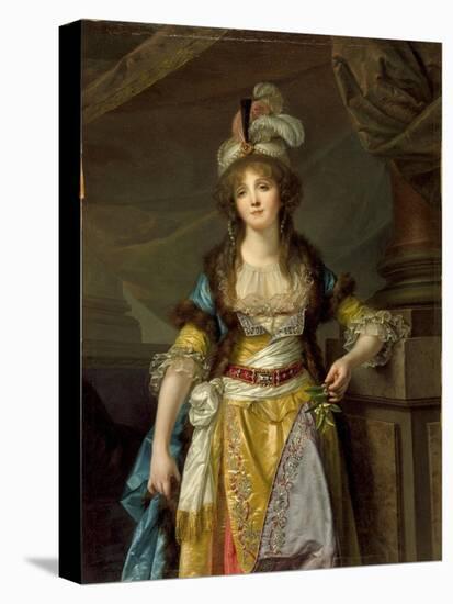 Portrait of a Lady in Turkish Fancy Dress, c.1790-Jean Baptiste Greuze-Stretched Canvas