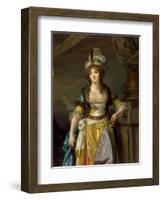 Portrait of a Lady in Turkish Fancy Dress, c.1790-Jean Baptiste Greuze-Framed Giclee Print