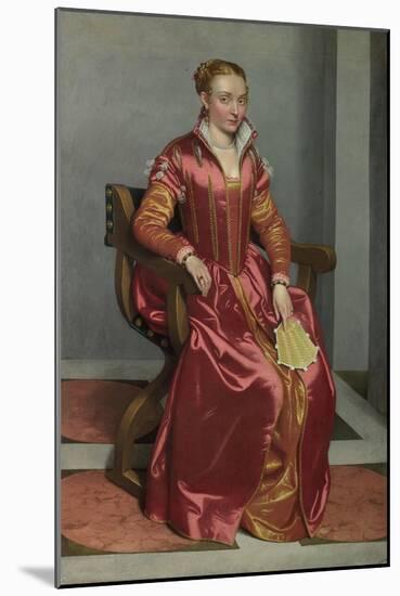 Portrait of a Lady (La Dama in Ross), C. 1560-Giovan Battista Moroni-Mounted Giclee Print