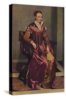 'Portrait of a Lady (La Dama in Rosso)', c1556-Giovanni Battista Moroni-Stretched Canvas