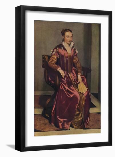 'Portrait of a Lady (La Dama in Rosso)', c1556-Giovanni Battista Moroni-Framed Giclee Print