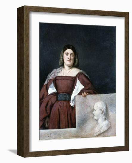 Portrait of a Lady, La Schiavona (The Dalmatian Woman), C1510-1512-Titian (Tiziano Vecelli)-Framed Giclee Print