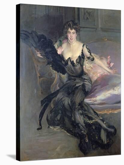 Portrait of a Lady: Mrs Lionel Phillips, 1903-Giovanni Boldini-Stretched Canvas