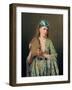 Portrait of a Lady of the Court Playing the Tambourine-Pierre Desire Guillemet-Framed Giclee Print