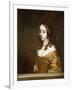 Portrait of a Lady of the Popham Family, Half-Length, Behind a Casement, Wearing an Orange Dress-Sir Peter Lely-Framed Giclee Print