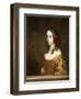 Portrait of a Lady of the Popham Family, Half-Length, Behind a Casement, Wearing an Orange Dress-Sir Peter Lely-Framed Giclee Print