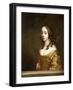 Portrait of a Lady of the Popham Family, Half-Length, Behind a Casement, Wearing an Orange Dress-Sir Peter Lely-Framed Giclee Print