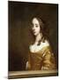 Portrait of a Lady of the Popham Family, Half-Length, Behind a Casement, Wearing an Orange Dress-Sir Peter Lely-Mounted Giclee Print