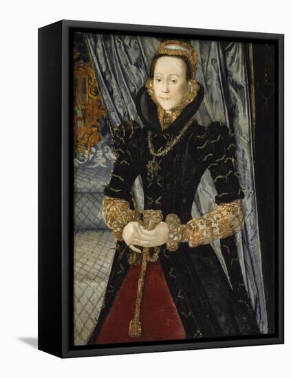 Portrait of a Lady of the Wentworth Family (Probably Jane Cheyne), 1563-Hans Eworth-Framed Stretched Canvas