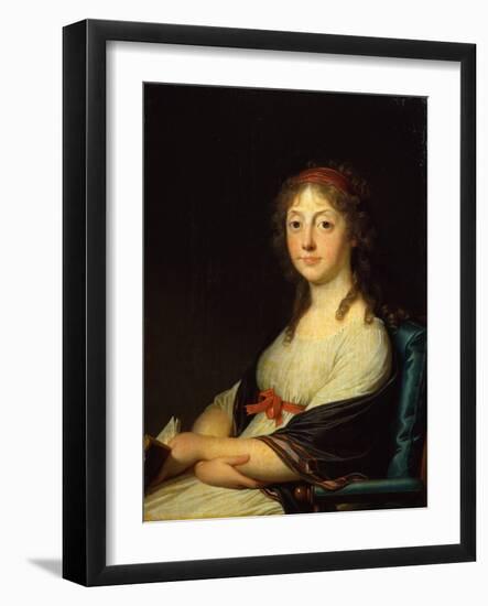 Portrait of a Lady (Oil on Canvas)-Jens Juel-Framed Giclee Print