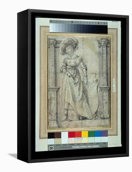 Portrait of a Lady (Pen & Ink with Wash on Paper)-Peter Paul Rubens-Framed Stretched Canvas