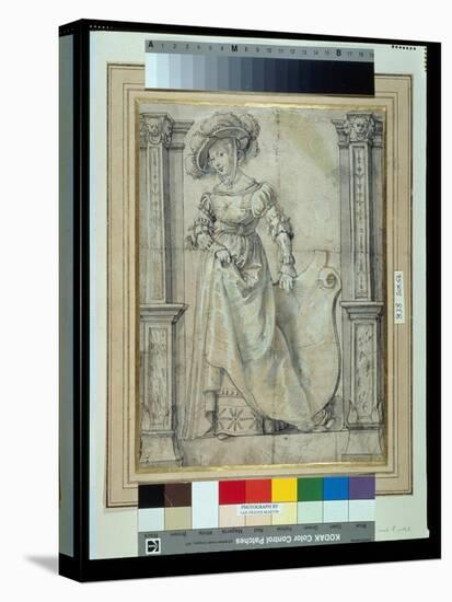 Portrait of a Lady (Pen & Ink with Wash on Paper)-Peter Paul Rubens-Stretched Canvas