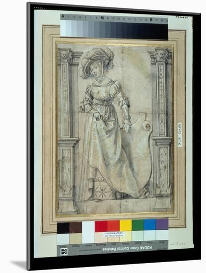 Portrait of a Lady (Pen & Ink with Wash on Paper)-Peter Paul Rubens-Mounted Giclee Print