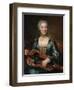 Portrait of a Lady Playing a Hurdy-Gurdy-Donat Nonotte-Framed Giclee Print