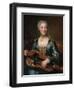 Portrait of a Lady Playing a Hurdy-Gurdy-Donat Nonotte-Framed Giclee Print