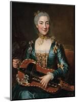 Portrait of a Lady Playing a Hurdy-Gurdy-Donat Nonotte-Mounted Giclee Print