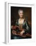 Portrait of a Lady Playing a Hurdy-Gurdy-Donat Nonotte-Framed Giclee Print