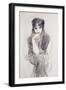 Portrait of a Lady, possibly Madam Van Cleef (nee Lopez Penna Hebe)-Paul Cesar Helleu-Framed Giclee Print