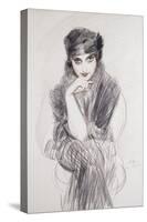 Portrait of a Lady, Possibly Madam Van Cleef (Nee Lopez Penna Hebe)-Paul Cesar Helleu-Stretched Canvas