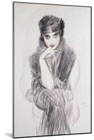 Portrait of a Lady, Possibly Madam Van Cleef (Nee Lopez Penna Hebe)-Paul Cesar Helleu-Mounted Giclee Print