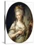 Portrait of a Lady Said to Be the Princess De Lamballe-Antoine Vestier-Stretched Canvas