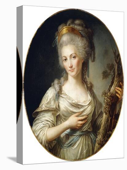 Portrait of a Lady Said to Be the Princess De Lamballe-Antoine Vestier-Stretched Canvas