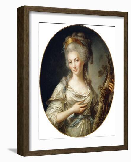 Portrait of a Lady Said to Be the Princess De Lamballe-Antoine Vestier-Framed Giclee Print