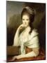 Portrait of a Lady, Seated Half-Length, Wearing a Brown Dress and a White Shawl, 1778-Jens Juel-Mounted Giclee Print