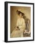 Portrait of a Lady, Seated on a Chair, Three-Quarter Length-John Henry Frederick Bacon-Framed Giclee Print