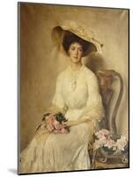 Portrait of a Lady, Seated on a Chair, Three-Quarter Length-John Henry Frederick Bacon-Mounted Giclee Print