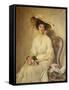 Portrait of a Lady, Seated on a Chair, Three-Quarter Length-John Henry Frederick Bacon-Framed Stretched Canvas