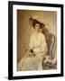 Portrait of a Lady, Seated on a Chair, Three-Quarter Length-John Henry Frederick Bacon-Framed Giclee Print